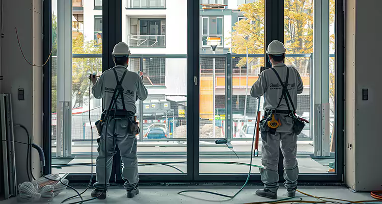 Patio Door Glass Replacement with Built-In Blinds in Palm River-Clair Mel, FL
